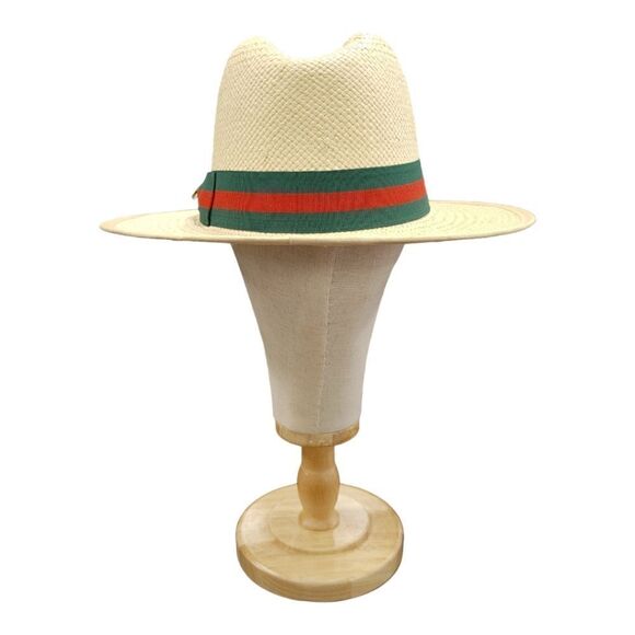 MEN'S BRUNO CAPELO VALENTINO COLLECTION STRAW FEDORA HAT FLAT WIDE 3" BRIM VA402 - Picture 5 of 8